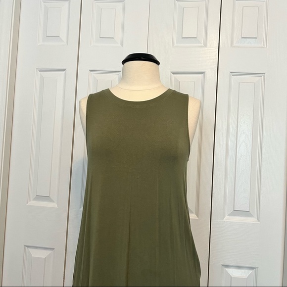 Time and Tru Olive sleeveless dress, 8-10 Medium - Picture 2 of 9